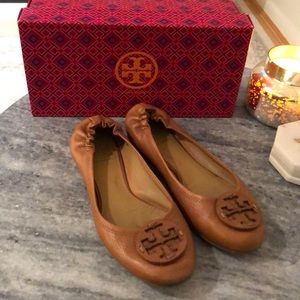 Tory Burch Royal Tan Reva Flats